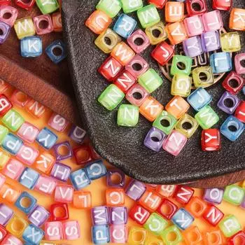 6 мм 30 шт. акриловые кубические квадратные буквы свободные бусины для изготовления ювелирных изделий модный DIY браслет ожерелье материалы аксессуары