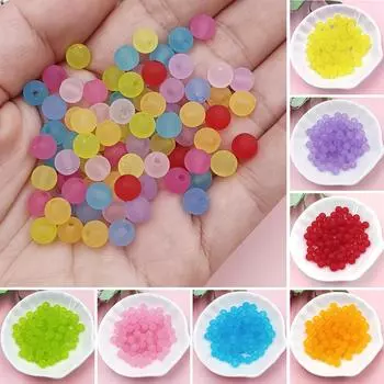 6 мм 80 шт. для изготовления ювелирных изделий, красочные акриловые бусины с глазурью, ювелирные изделия «сделай сам», браслеты, ожерелья, серьги, поделки, материал ручной работы 6mm 80Pcs