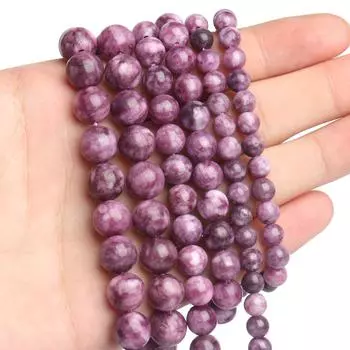 6 мм, 8 мм, 10 мм, натуральный круглый камень, фиолетовый нефрит, свободные бусины-разделители для изготовления ювелирных изделий, браслет ручной работы «сделай сам» 6mm фиолетовый