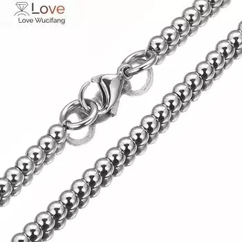 6 мм / 8 мм / 10 мм Тяжелые 316l Нержавеющая сталь Четки Бусины Цепи Ожерелье Для Женщин Мужчин Модные Ювелирные Изделия