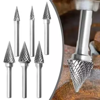 6 мм хвостовик вращающийся борфреза карбид вольфрама двойной резак пластиковый напильник для резьбы по дереву деревообрабатывающая электрическая шлифовальная головка