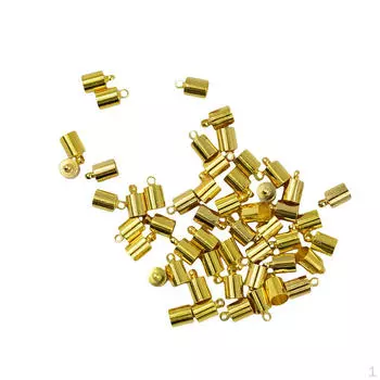 6 мм латунный наконечник кожаный шнур DIY изготовление ювелирных изделий упаковка из 50 шт. - золотой