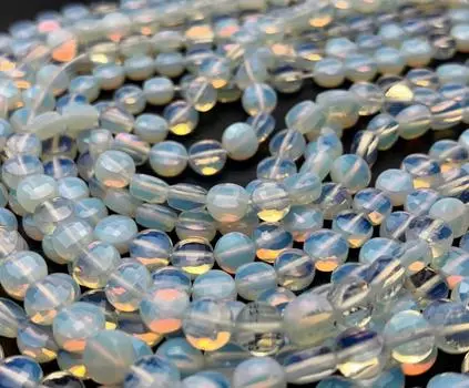 6 мм микрограненый алмазный полупрозрачный опаловый плоские бусины в форме диска из натурального опалового камня, нить 15 дюймов 6MM