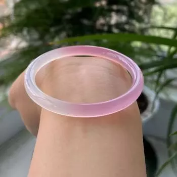 6 мм натуральный ледяной вид светло-розовый нефритовый круглый браслет модный изумрудный браслет на руку женский подарок 54MM