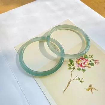 6 мм натуральный масляный синий халцедон браслет модный браслет с изумрудом женский подарок 54MM