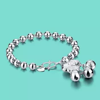 6 мм стиль браслет из стерлингового серебра 925 пробы женский браслет из бисера с замком и замком дизайн однотонный серебряный браслет подарок на день рождения 18cm