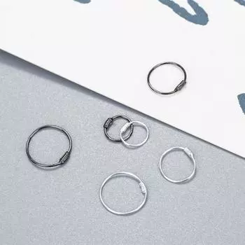 6 мм Темперамент S925 Серебряные модные мужские ювелирные изделия Круглые серьги-кольца Серьги-косточки 6mm чёрный