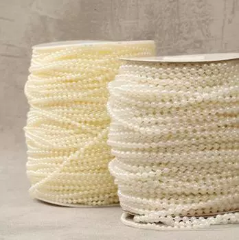 6 мм жемчужные бусины цвета слоновой кости, гирлянда, катушка, веревка, свадебная вечеринка бежевый