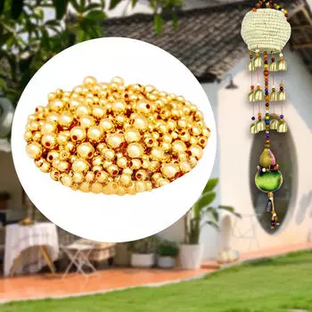 6 мм золотые бусины-разделители, кольца для поделок своими руками, нить для бисероплетения для изготовления украшений в виде колокольчиков ветра 40meters Rope