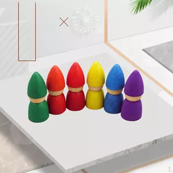 6/Набор деревянных кукол-прищепок, незаконченные фигурки людей с краской для покраски