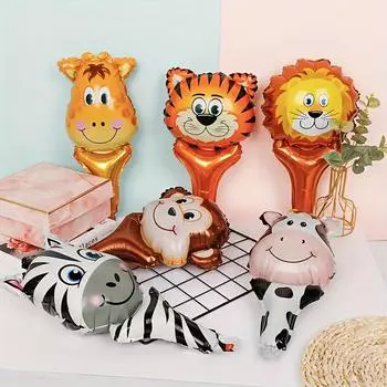 6 наборов из 12 воздушных шаров с изображением животных джунглей, реквизит для вечеринки по случаю дня рождения, воздушные шары