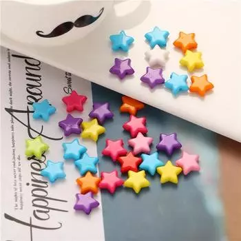 6 однотонных смешанных 3D-дизайнов, свободные бусины с отверстием, цветок, звезда, клубничная форма, сделай сам, созданные для изготовления ювелирных изделий, кулон, ювелирный аксессуар Geometry 11mm 30Pcs