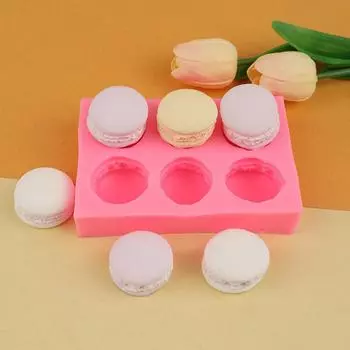 6 отверстий 3D Macaron силиконовые формы для торта шоколадный десерт мыло формы кухонные инструменты для выпечки украшения торта форма из полимерной глины розовый