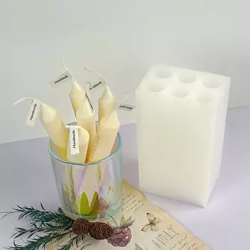 6 отверстий длинный стержень цилиндр свеча силиконовая форма DIY ароматизированные свечи изготовление принадлежности форма для выпечки воск ручной работы подарок ремесло домашний декор