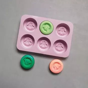 6 отверстий, круглые пчелы, силиконовые формы, сделай сам, ручная работа, ароматизированное мыло, ароматизированная свеча, форма для шоколадного мусса фиолетовый