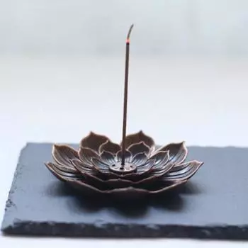 6 отверстий Lotus модная бронзовая курильница вечерние дома тарелка конус украшение для благовоний держатель горелки сиденье дома