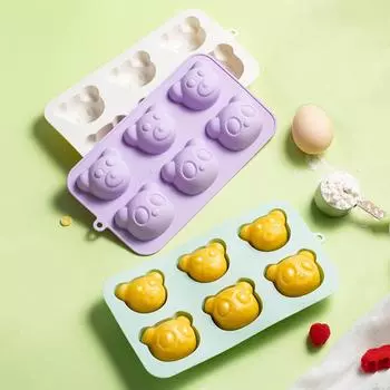 6 отверстий силиконовые 3D украшения шоколадная вечеринка DIY помадка выпечка кулинария украшения торта инструменты силиконовая форма фиолетовый