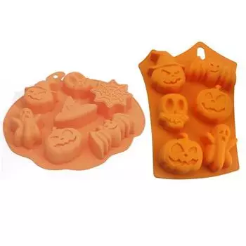 6 отверстий силиконовые Хэллоуин призрак тыква череп DIY выпечки шоколадный торт плесень продажа товаров