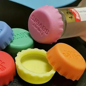 6-Pack Silicone Reusable Bottle Caps - Beer Savers, Leak-Proof Beverage Tops, Wine & Soda Sealer Covers for Freshness Preservation