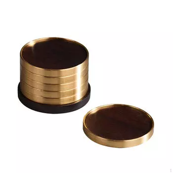 6 деревянных подставок, подставка под чашку, подарки, прочная портативная многофункциональная защита стола для обеда чёрный