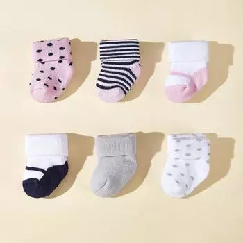6 Pairs/lot Kids Thicken Cotton Terry Socks Baby Boys Socks Girls Soft Warm Newborn Indoor Sokken Autumn Winter 0 to 6M
