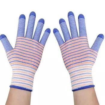 6 пар дышащих рабочих перчаток, устойчивые к шипам, нескользящие, износостойкие нейлоновые промышленные перчатки, полосатые антистатические садовые перчатки