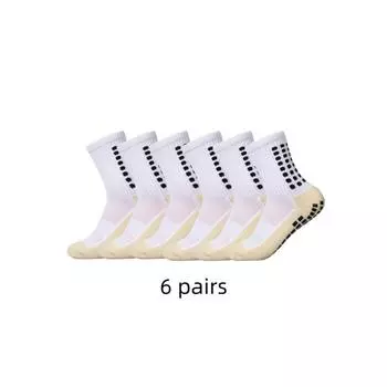 6 пар классических нескользящих липких носков для футбола, баскетбола, бадминтона, тенниса, езды на велосипеде, бега, йоги, спортивных носков