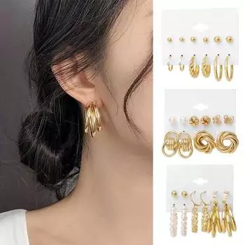 6 пар/компл. простые серьги-гвоздики со стразами, инкрустированные в форме бабочек, серьги-кольца, ювелирные изделия, подарок C