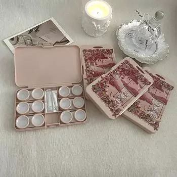 6 пар контактных линз футляр для хранения контактных линз портативный дорожный футляр для контактных линз контейнер для замачивания линз футляр для красоты зрачок розовый