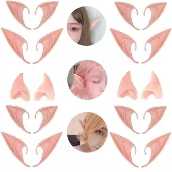 6 пар латексных ушей пикси, нарядный костюм, мягкие остроконечные уши гоблина, реквизит для вечеринки на Хэллоуин, эльфийские уши для косплея One Size