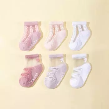 6 пар/лот Летние детские тонкие сетчатые хлопковые белые розовые укороченные носки до щиколотки для малышей, детей, мальчиков, девочек, дышащие, мягкие, эластичные носки 6 to 12M