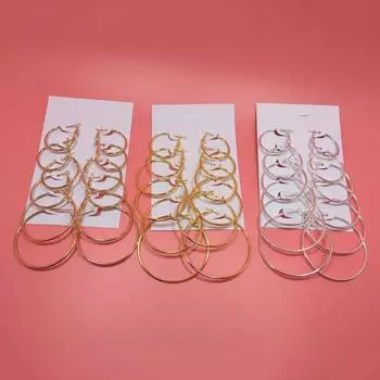 6 пар модных круглых обручов висячих сережек для женщин, знаменитостей, серьги, ювелирные изделия, подарок