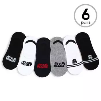 (6 пар) Мужские носки с лицензионными персонажами Star Wars No Show WG16 26cm - 28cm