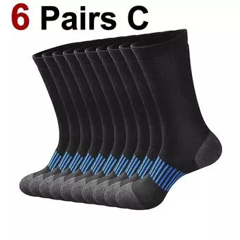 6 пар мужских баскетбольных спортивных носков, модные черно-белые, впитывающие пот, дышащие, удобные, для отдыха и бега One Size