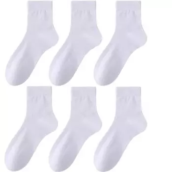 6 пар мужских летних носков из бамбукового волокна, сетчатые, дышащие, деловые, модные, однотонные, черные, белые, с защитой от запаха, впитывающие влагу Size 39-44