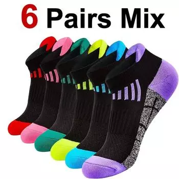 6 пар нейтральных трикотажных спортивных носков с защитой от запаха, модные полосатые впитывающие пот дышащие повседневные носки для бега для пары One Size