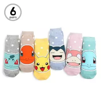 (6 пар) носки по лицензии Pokemon Дети Девочки Мальчики Nintendo Pikachu Movie FG16 23cm - 26cm
