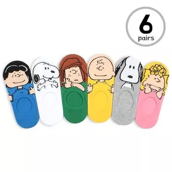 (6 пар) носки Snoopy Peanuts с официальной лицензией Hooray Invisible Socks LJ16