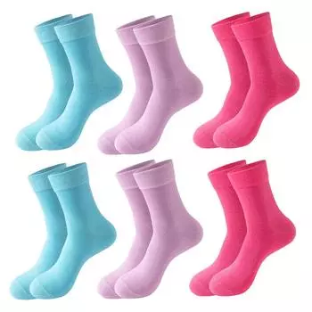 6 пар носков для диабетиков, не сдавливающие, свободного кроя, хлопковые носки до щиколотки, удобные, вентилируемые, мягкие, для женщин, на все случаи жизни EU39-42 US7-8.5