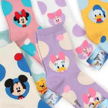 (6 пар)Официально лицензированные носки Disney для персонажей Микки Маус Пух EB16 M
