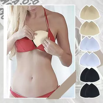 6 пар подушечек для бюстгальтера, треугольные дышащие накладки на грудь, накладки на грудь для нижнего белья, спортивный бюстгальтер One Size чёрный