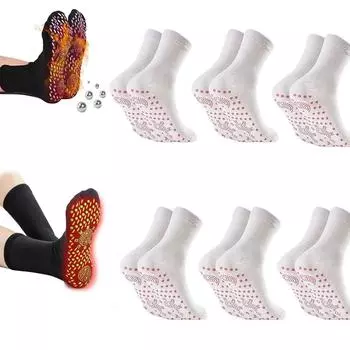 6 пар самонагревающихся носков. Зимние обогревающие носки. Теплые зимние носки. 6 pairs белый