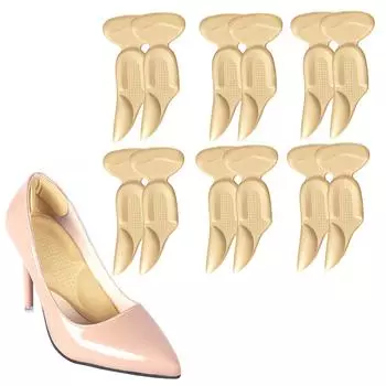 6 пар стелек для поддержки свода стопы для женщин и мужчин, самоклеящиеся подушечки для поддержки свода стопы при плоскостопии, подушечки для поддержки пятки от боли в стопе и снятия давления 3 в 1 бежевый