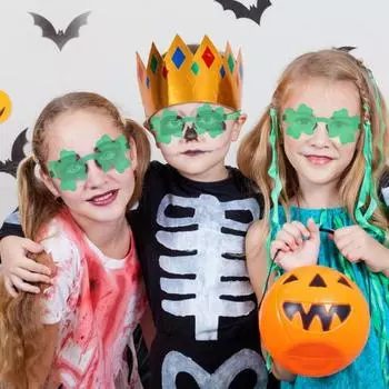 6 пар ул.. Солнцезащитные очки Shamrock ко Дню Святого Патрика, легкие очки без оправы с четырьмя листочками клевера