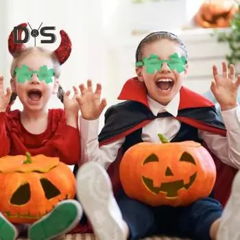 6 пар ул.. Солнцезащитные очки Shamrock ко Дню Святого Патрика, легкие очки без оправы с изображением четырехлистного клевера, ирландские праздничные вечеринки, реквизит для фотосъемки зелёный