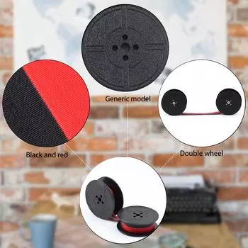 6 пар универсальных лент для пишущей машинки, две катушки, черные, красные, для калькулятора красный