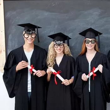 6 пар выпускных очков 2024 года, сверкающая кабинка, многоразовый набор для выпускного, реквизит, поздравляю выпускников золотистый