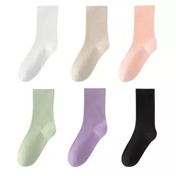 6 пар женских разноцветных носков до щиколотки, носки-гольфы, элегантные, удобные, дышащие, влагоотводящие One Size