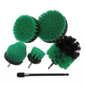 6 Pcs 2/2.5/3.5/4/5 Inch Electric Drill Brush Kit Round for Head Scrubber Brushes Cleaning Tool for Carpet Bathroom Surf