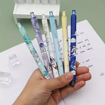 6 Pcs cartoon cute gel pen, daily writing ballpoint pen signature pen, smooth writing (black ink)